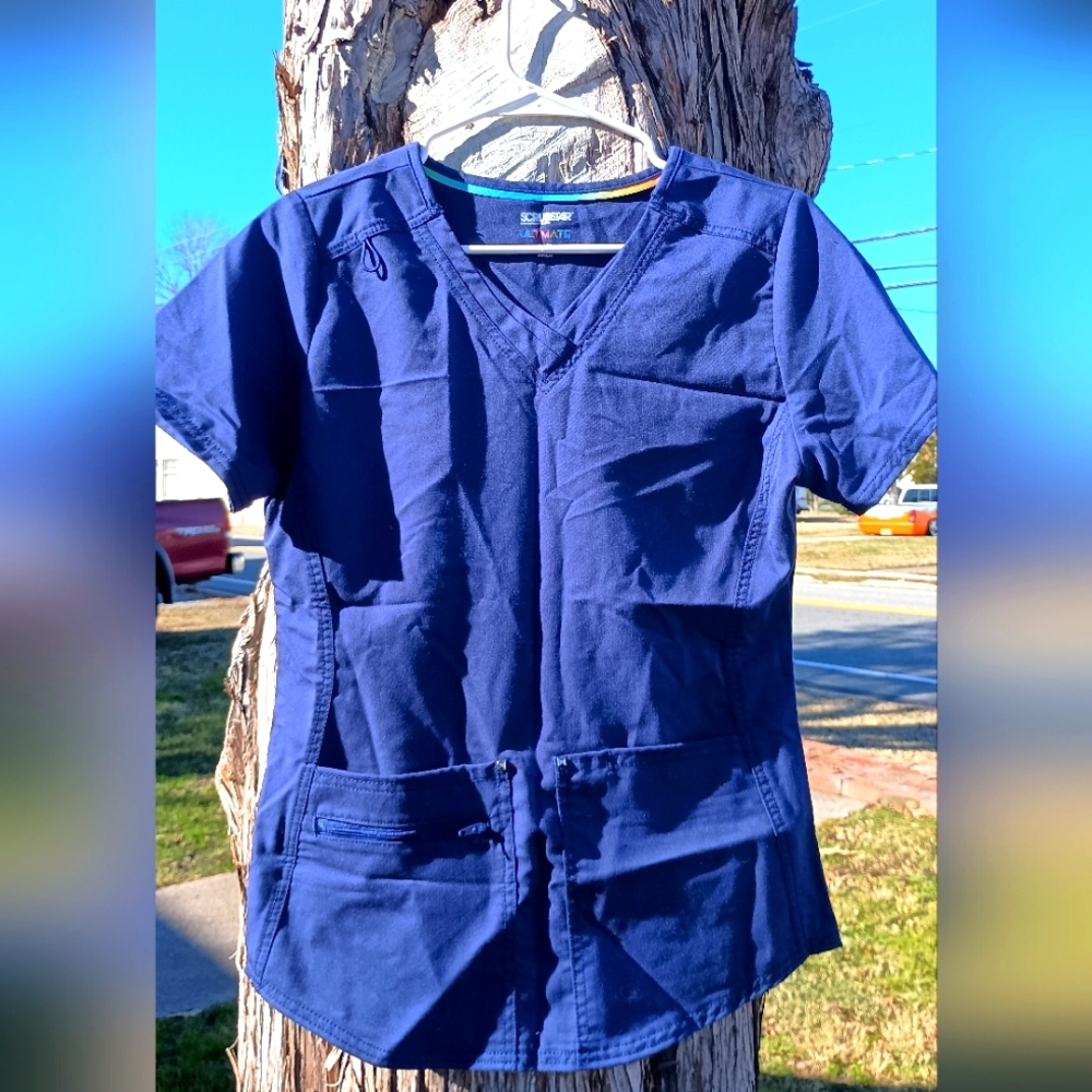 Navy blue scrub top & pants